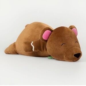 Pillowfort Brown Bear Plush Pillow with Pink Ear Accents